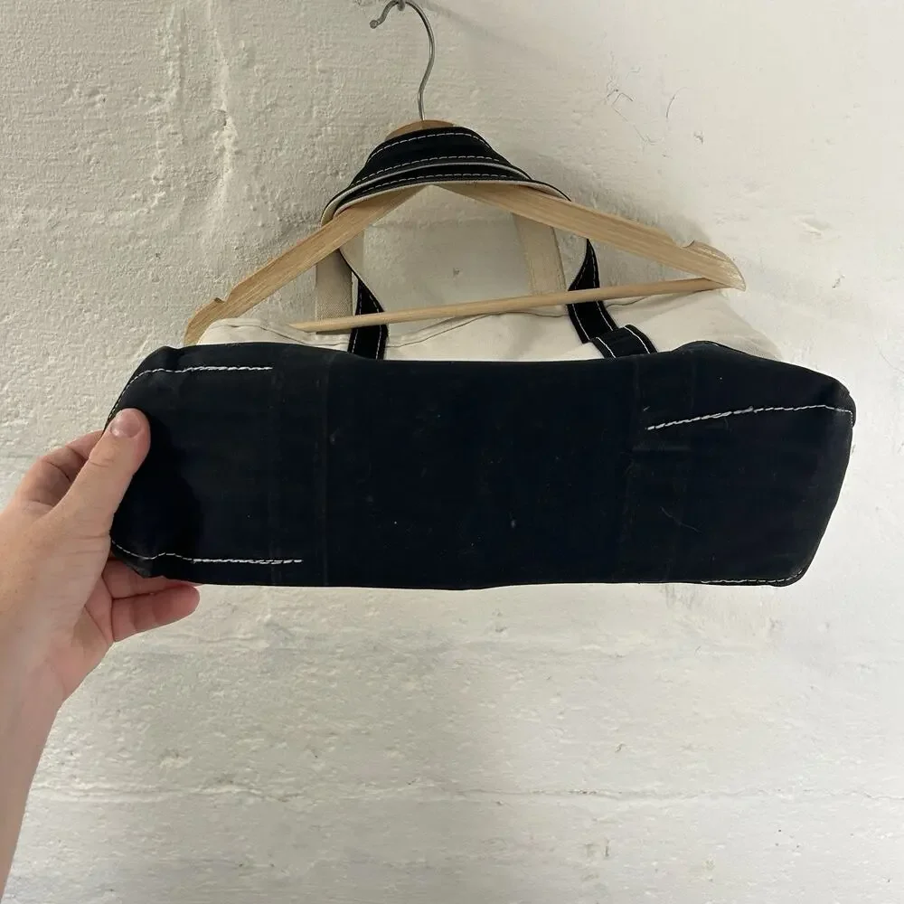 Vintage L.L. Bean Canvas Boat & Tote Bag Small “Black White